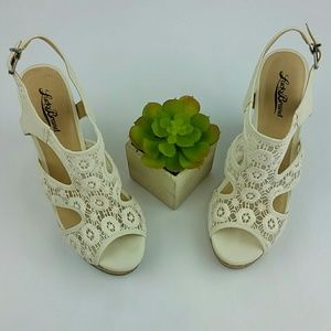 New Lucky Brand Ranette Cream Wedges